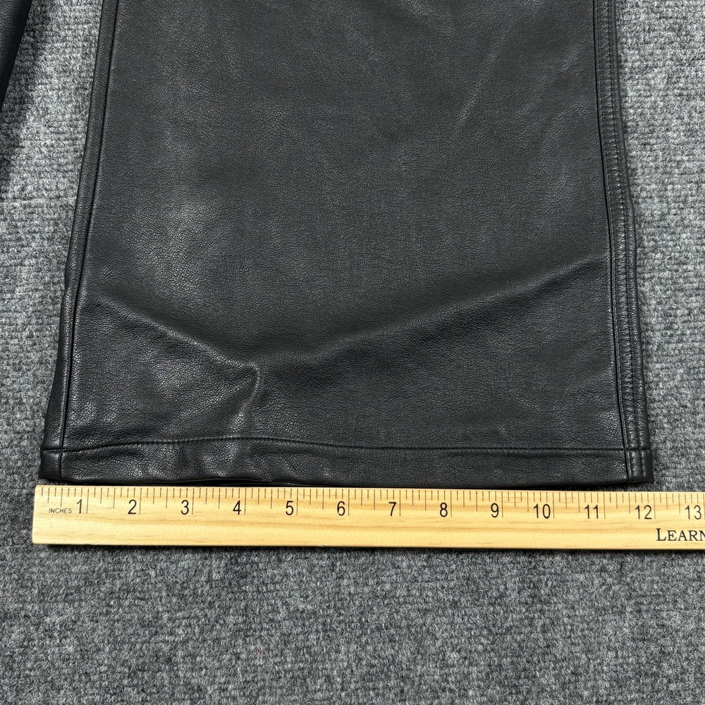 Pilcro Anthropologie Wide Leg Faux Leather Pants Black Women's Size 30P (30x26) - Picture 12 of 13